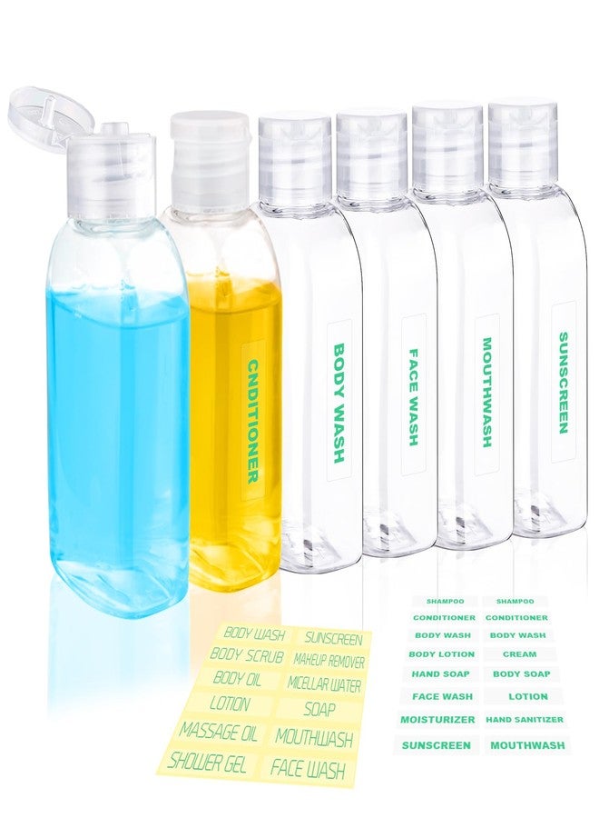 Cosywell Travel Shampoo Bottles 6pcs 3.4oz TSA Approved Travel Bottles for Toiletries Leak Proof Refillable Lotion Containers with Flip Cap Small Plastic Squeeze Bottle(Clear) - Image 1